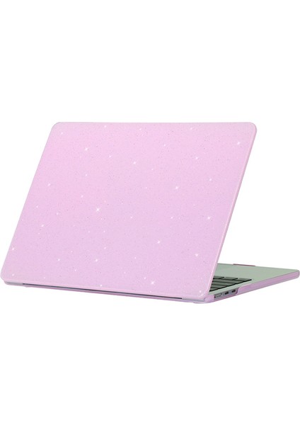 Macbook Air 15 INÇ(2023)A2941 M2/(2024)A3114 M3 Darbeye Dayanıklı Kılıf Glitter Tasarım Sert Pc Laptop Kapağı-Mor (Yurt Dışından)