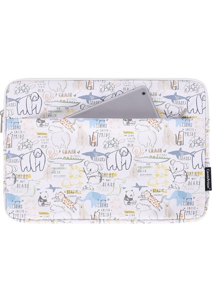 Canvasartısan G50-11 15 Inç Dizüstü Bilgisayar Koruyucu Kılıf Karikatür Hayvan Baskılı Pu Deri Dizüstü Taşıma Çantası Küçük Kese ile (Yurt Dışından)