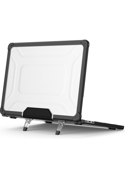 MacBook Air 13 INÇ(2022)M2 A2681 Laptop Kılıfı Pc+Tpu Kickstand Isı Dağıtımı Kapağı-Siyah (Yurt Dışından)