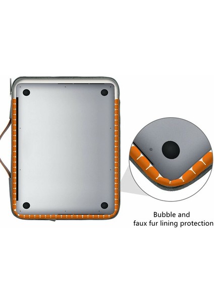 14.2 Inç Dizüstü Bilgisayar Kılıfı Su Geçirmez Darbeye Dayanıklı Dizüstü Bilgisayar Saplı Taşıma Çantası-Bej (Yurt Dışından)