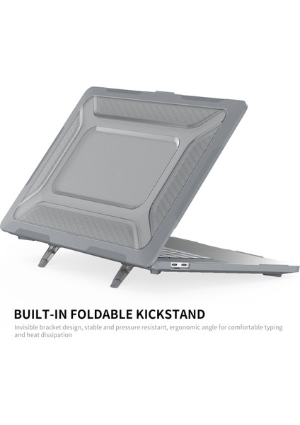 MacBook Pro 16 Inç (2019) A2141 (Ab Versiyonu) Sert Pc Şok Emici Kapak Kickstand Koruyucu Dizüstü Bilgisayar Kılıfı Kabuk, Tpu Klavye Filmi + Toz Önleyici Fişler-Gri (Yurt Dışından) fiyatları