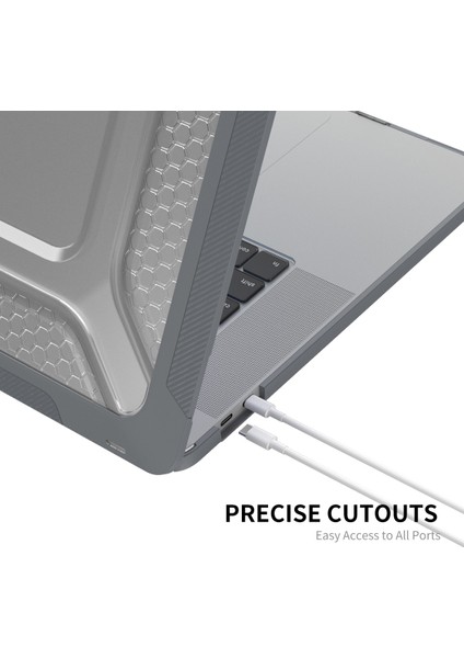 MacBook Pro 16 Inç (2019) A2141 (Ab Versiyonu) Sert Pc Şok Emici Kapak Kickstand Koruyucu Dizüstü Bilgisayar Kılıfı Kabuk, Tpu Klavye Filmi + Toz Önleyici Fişler-Gri (Yurt Dışından) fırsatları