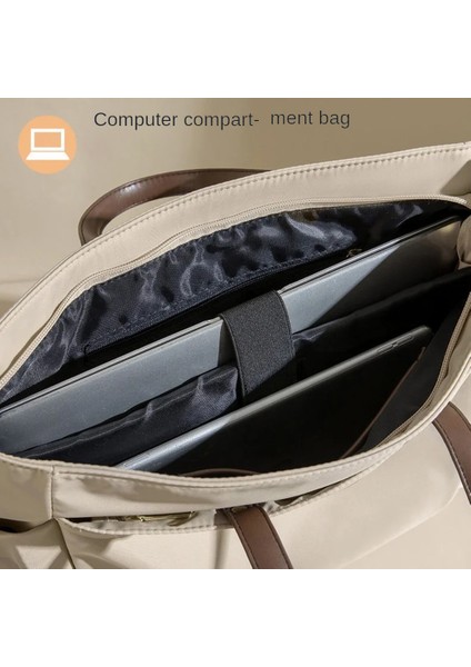 16 inç Dizüstü Bilgisayar için Kadın Çantası Oxford Kumaş Dizüstü Omuz Çantası, Boyut L-Kayısı (Yurt Dışından) indirimleri