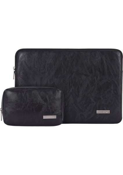 Canvasartısan L38-T0311 Pu Deri Taşıma Çantası 14 Inç Taşınabilir Kol Çantası Dizüstü Bilgisayarlar Için Küçük Çanta ile Ince Kılıf-Siyah (Yurt Dışından)