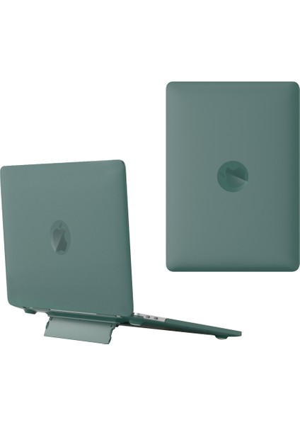 MacBook Air 13 INÇ(2022)A2681 M2/(2024)A3113 M3 Isı Dağılımı Sert Pc Laptop Kılıfı, Kickstand-Siyahımsı Yeşil Için Darbeye Dayanıklı Kapak (Yurt Dışından)