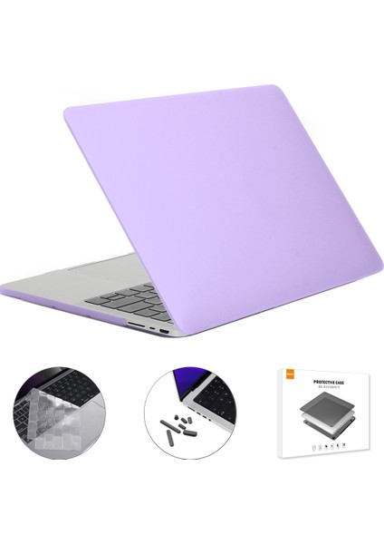 MacBook Pro 16 Inç (2021)A2485 (Abd Versiyonu)Mat Pc Koruyucu Kapak + Ultra Ince Tpu Klavye Kaplaması + Silikon Toz Tıkaçları-Mor (Yurt Dışından)