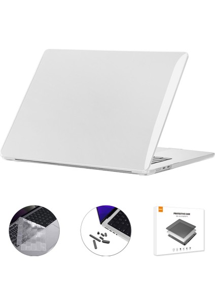 Macbook Air 15 Inç (2023)A2941/A3114 (Ab Versiyonu) Sert Pc Dizüstü Bilgisayar Kılıfı ile Tpu Klavye Filmi + Toz Geçirmez Fişler-Şeffaf (Yurt Dışından)