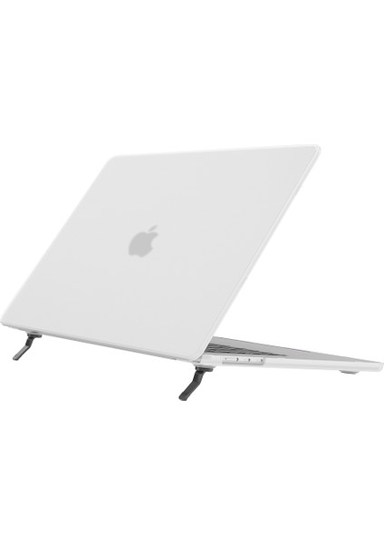 Benwıs Mp-Sms MacBook Air 13 INÇ(2022)A2681 Kılıf Ultra Ince Mat Sert Kılıf, Kickstand-Şeffaf Siyah (Yurt Dışından)