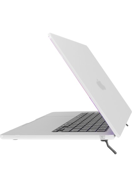 Benwıs Mp-Sms MacBook Air 13 INÇ(2022)A2681 Kılıf Ultra Ince Mat Sert Kılıf, Kickstand-Şeffaf Siyah (Yurt Dışından)