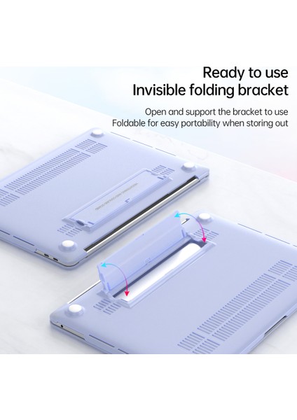 MacBook Pro 14 INÇ(2021)A2442/(2023)A2779 A2918 A2992 M1 Pro/m1 Max Sert Pc Laptop Kılıfı Isı Dağılımı Kickstand Kapak-Mavi (Yurt Dışından)
