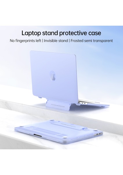 MacBook Pro 14 INÇ(2021)A2442/(2023)A2779 A2918 A2992 M1 Pro/m1 Max Sert Pc Laptop Kılıfı Isı Dağılımı Kickstand Kapak-Mavi (Yurt Dışından)