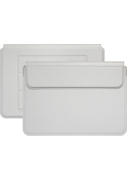 Pu Deri Su Geçirmez Dizüstü Bilgisayar Kol Çantası Yatay Taşıma Çantası MacBook Air 13.3 Inç-Gri (Yurt Dışından)