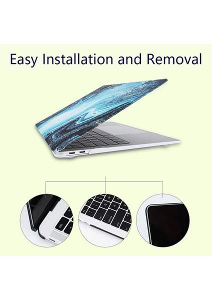 MacBook Pro 15 INÇ(2016-2017)A1707/(2018-2019)A1990 Pc Kasa Desen Baskılı Ince Dizüstü Bilgisayar KABUĞU-DDC-023 Için (Yurt Dışından) modelleri