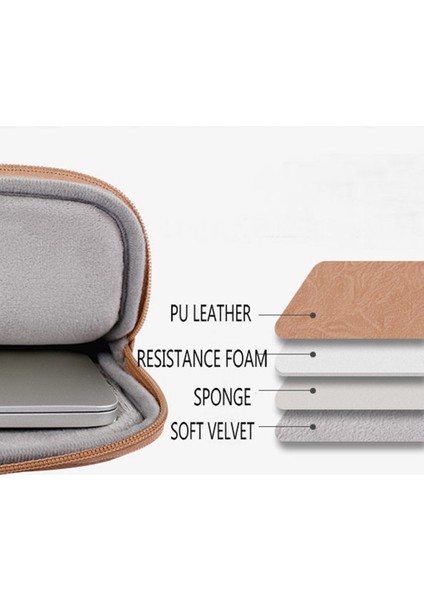 Canvasartısan L38-T0621 15 Inç Ultra Ince Büyük Dizüstü Bilgisayar Kol Çantası Pu Deri Dizüstü Bilgisayar Küçük Kese ile Taşıma Çantası-Haki (Yurt Dışından) modelleri