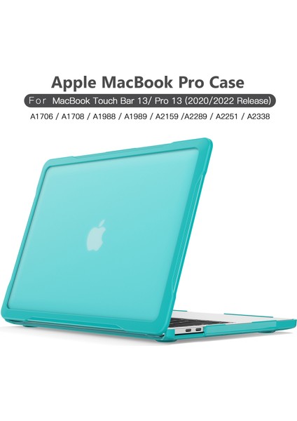 Sailor Serisi Laptop Kılıfı MacBook Pro 13 INÇ(2016)A1706 A1708/(2018)A1989/(2019)A2159/(2020)A2251 A2338(M1/M2)PC+TPU Darbeye Dayanıklı Kapak-Bebek Mavisi (Yurt Dışından)