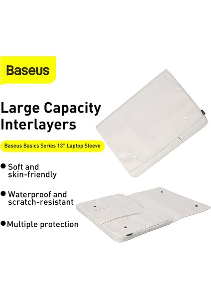 Basics Serisi 13 Inç Dizüstü Bilgisayar Için Su Geçirmez, Çizilmeye Dayanıklı Laptop Çantası Kılıfı-Beyaz (Yurt Dışından) indirimleri