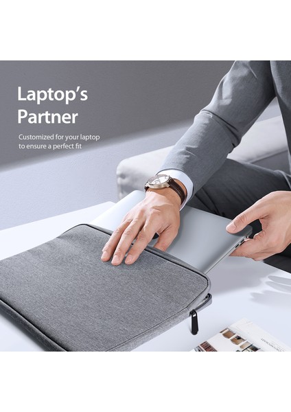 Dux Ducıs Lbda Serisi 14-15.4 Inç Laptop Çantası Yumuşak Astarlı Dizüstü Bilgisayar Kılıfı-Koyu Gri (Yurt Dışından)