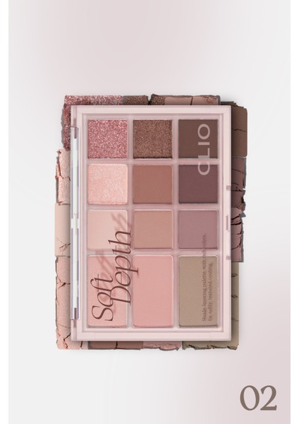 Çok Amaçlı Kullanıma Uygun, Yoğun Pigmentli Far Paleti CLIO Shade & Shadow Palette 02 Soft Depth