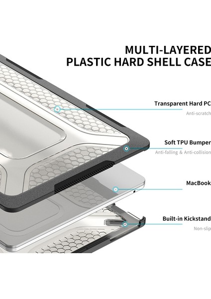 Enkay Hat Prınce MacBook Air 13 INÇ(2024)A2681(M2)/A3113(M3)/(2022)(EU)LAPTOP Kılıfı Tpu Klavye Filmi-Gri (Yurt Dışından)