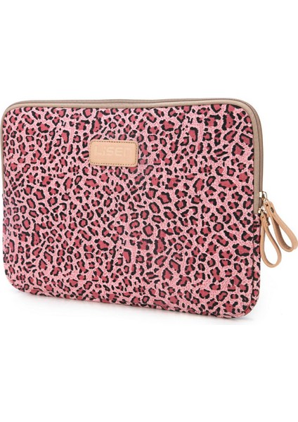 Lısen 13 Inç Dizüstü Bilgisayarlar Için Taşıma Çantası Şık Retro Leopar Desenli Saklama Çantası 34,5 x 24 x 1,5 Cm-Kırmızı (Yurt Dışından)