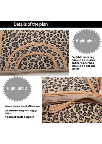 Lısen 13 Inç Dizüstü Bilgisayarlar Için Taşıma Çantası Şık Retro Leopar Desenli Saklama Çantası 34,5 x 24 x 1,5 Cm-Kırmızı (Yurt Dışından)