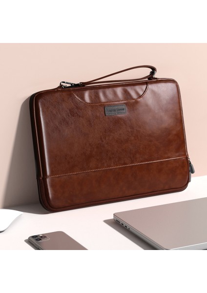 15-15.6 Inç Dizüstü Bilgisayar Taşıma Çantası Pu Deri Laptop Çantası-Kahverengi (Yurt Dışından) fırsatları