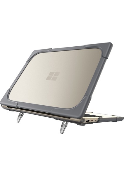 Microsoft Surface Laptop Için Kickstand'lı Sert Pc Dizüstü Bilgisayar Çantası 2/3/4/5 15 Inç 1873/1953/1979 Metal Klavye Versiyonu-Gri (Yurt Dışından)