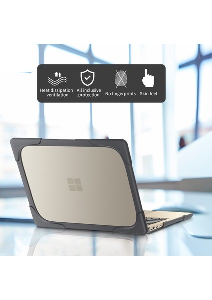 Microsoft Surface Laptop Için Kickstand'lı Sert Pc Dizüstü Bilgisayar Çantası 2/3/4/5 15 Inç 1873/1953/1979 Metal Klavye Versiyonu-Gri (Yurt Dışından)