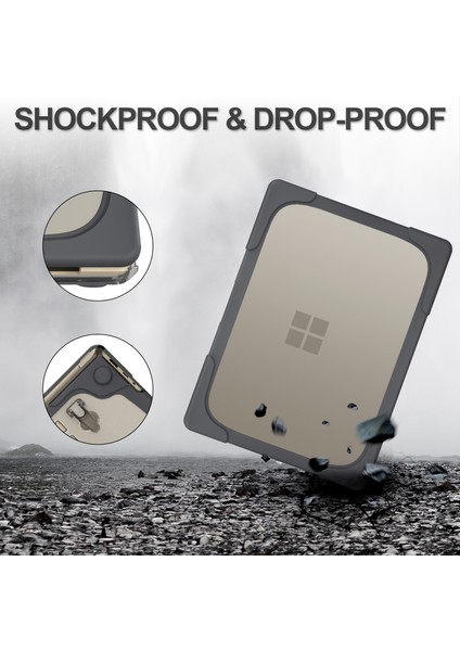 Microsoft Surface Laptop Için Kickstand'lı Sert Pc Dizüstü Bilgisayar Çantası 2/3/4/5 15 Inç 1873/1953/1979 Metal Klavye Versiyonu-Gri (Yurt Dışından)