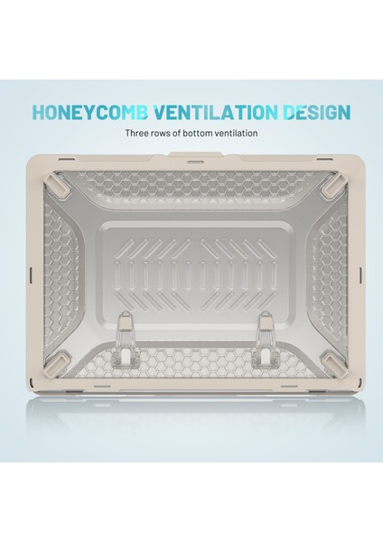 MacBook Air 13 Inç (2022) M2 A2681 Isı Dağılımı Laptop Çantası Darbeye Dayanıklı Sert Pc Yumuşak Tpu Kickstand Kapak-Kayısı (Yurt Dışından)