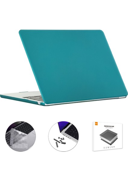 Macbook Air 15 Inç (2023) A2941/A3114 (Abd Versiyonu) Mat Laptop Kılıfı, Tpu Klavye Filmi + Toz Geçirmez Fişler-Cyan Için Darbeye Dayanıklı Kılıf (Yurt Dışından)