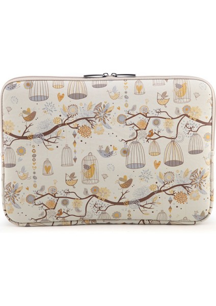 Lısen Karikatür Desenli Tasarım 13 Inç Dizüstü Bilgisayarlar Için Taşıma Çantası Saklama Çantası, 34,5 x 24 x 1,5 Cm-Bej (Yurt Dışından)