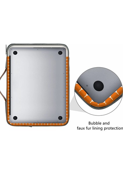 16.2 Inç Dizüstü Bilgisayar Koruyucu Taşıma Çantası Polyester Dizüstü Taşınabilir Kol Çantası-Bej (Yurt Dışından)