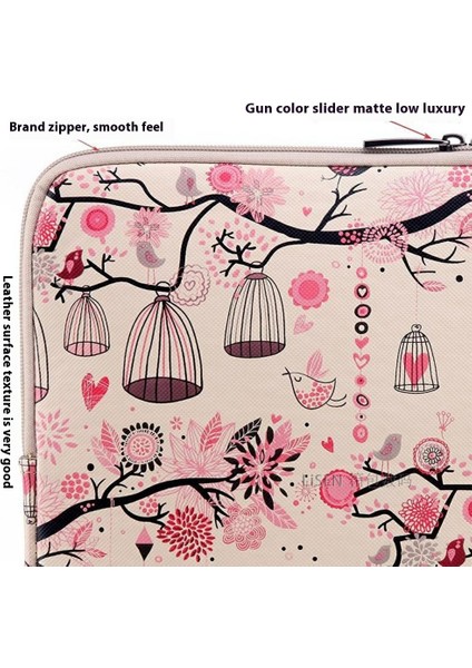 Lısen 39 x 27,5 x 1,5 cm 15,6 Inç Dizüstü Bilgisayarlar Için Taşıma Çantası Saklama Çantası Karikatür Desen Tasarım-Pembe (Yurt Dışından)