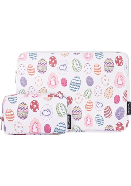 Canvasartısan G52-T0111 2 Adet/takım Paskalya Tavşanı ve Yumurta Desen Taşıma Çantası 15 Inç Dizüstü Bilgisayar Kılıfı Pu Koruyucu Kılıf + Küçük Çanta (Yurt Dışından)