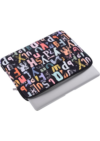 Canvasartısan H18-11 Yumuşak Astar 12 Inç Dizüstü Depolama Kılıfı Suluboya Mektup Desen Fermuarlı Dizüstü Bilgisayar Çantası (Yurt Dışından) modelleri