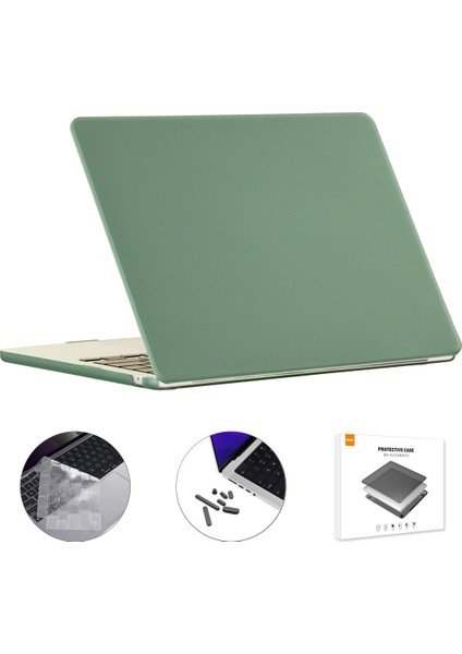 Enkay Hat Prens MacBook Air 13 INÇ(2024)A2681(M2)/A3113(M3)/(2022)KILIF Tpu Klavye Filmi Anti-Toz Fişler-Yeşil (Yurt Dışından)