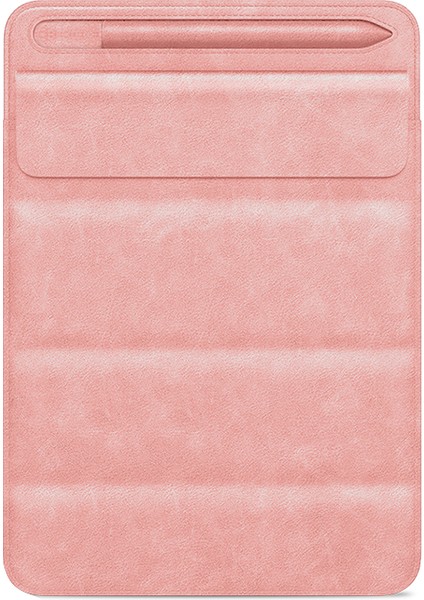 A08 iPad 9.7/10.2/10.5/11-Inç Taşınabilir Pu Deri Kol Tablet Standı Drop-Proof Çanta Kalem Yuvası Ile-Pembe (Yurt Dışından)