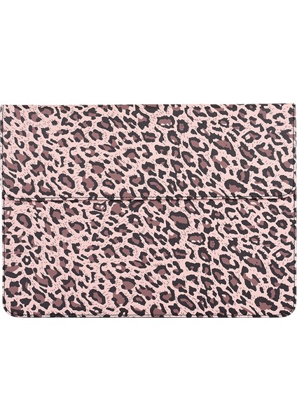 Canvasartısan E31-01 Leopar Baskılı Moda Dizüstü Bilgisayar Kılıfı Pu Deri Manyetik Kapaklı Zarf Dizüstü Bilgisayar Çantası-Sarı/15 Inç (Yurt Dışından)