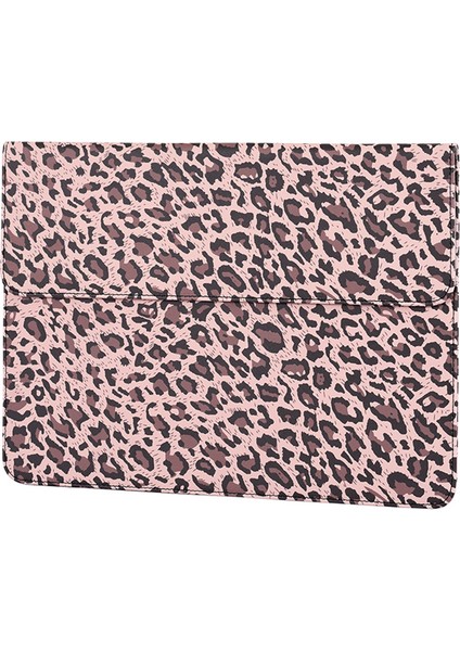 Canvasartısan E31-01 Leopar Baskılı Moda Dizüstü Bilgisayar Kılıfı Pu Deri Manyetik Kapaklı Zarf Dizüstü Bilgisayar Çantası-Sarı/15 Inç (Yurt Dışından)