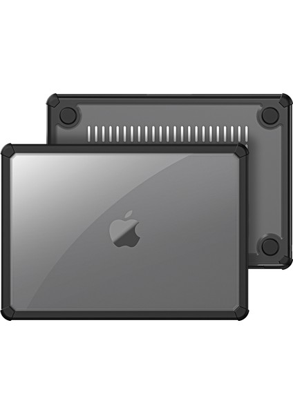 Dux Ducıs Lcgm Serisi Parlak Kılıf Macbook Air 13 INÇ(2022)/(2024)A2681 A3113 Çizilmez Tpu + Pc Kabuk-Siyah (Yurt Dışından)