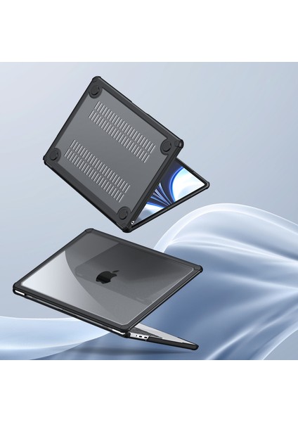 Dux Ducıs Lcgm Serisi Parlak Kılıf Macbook Air 13 INÇ(2022)/(2024)A2681 A3113 Çizilmez Tpu + Pc Kabuk-Siyah (Yurt Dışından)