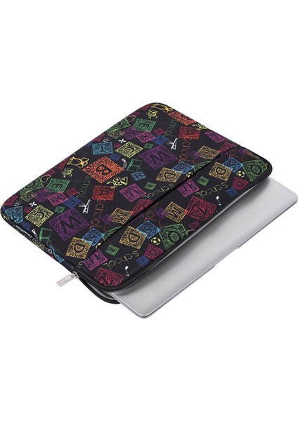 Canvasartısan H17-11 14 Inç Renkli Harf Desenli Koruyucu Saklama Kutusu Laptop Çantası (Yurt Dışından)
