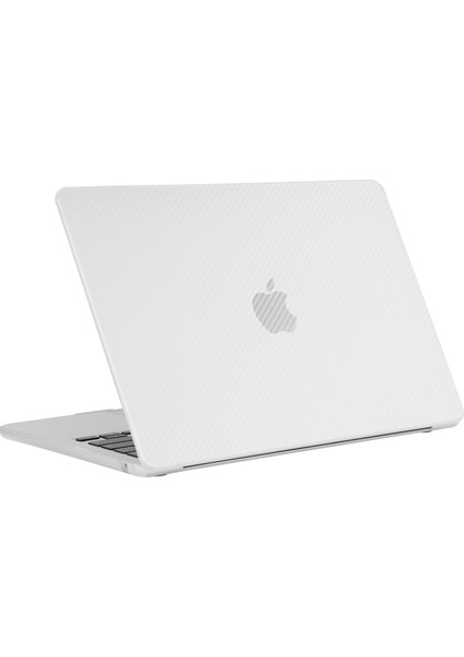 MacBook Air 15 INÇ(2023)M2 A2941/(2024)A3114 M3 Kılıf Karbon Fiber Doku Plastik Laptop Kapağı-Şeffaf (Yurt Dışından)