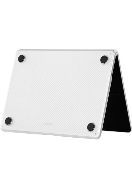 MacBook Air 15 INÇ(2023)M2 A2941/(2024)A3114 M3 Kılıf Karbon Fiber Doku Plastik Laptop Kapağı-Şeffaf (Yurt Dışından)