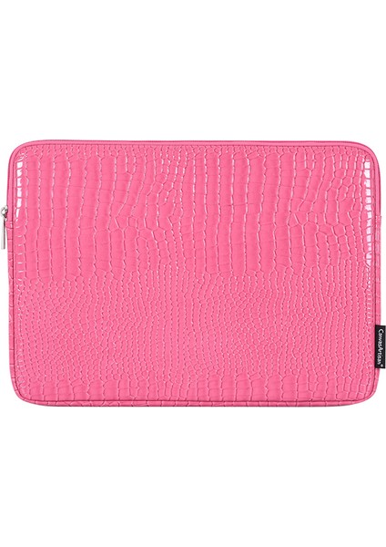Canvasartısan L32-03 Timsah Doku Pu Deri Dizüstü Bilgisayar Kol Çantası Dizüstü Taşıma Çantası-Pembe/11 Inç Dizüstü Bilgisayar Için (Yurt Dışından)