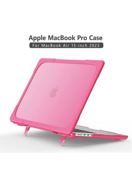 Macbook Air 15 INÇ(2023)M2 A2941/(2024)A3114 M3 Stand Tasarımı Dizüstü Bilgisayar Anti-Scratch Sert Pc Kapağı-Gül Laptop Çantası (Yurt Dışından)