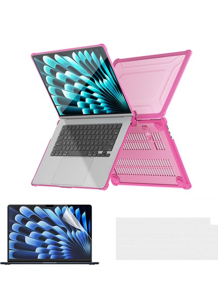Enkay Hat Prens Koruyucu Sert Pc Kasa Macbook Air 15 Inç (2023)A2941 (Abd Versiyonu) Ince Dizüstü Kickstand Kapak-Pembe (Yurt Dışından)