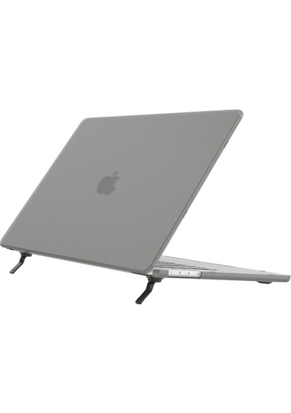 Benwıs Mp-Sms Macbook Air 15 INÇ(2023)A2941 Ince Mat Kılıf Kickstand Dizüstü Bilgisayar Sert Kılıf-Şeffaf Siyah (Yurt Dışından)