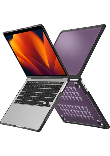 Sailor Serisi Laptop Kılıfı Için MacBook Pro 13 INÇ(2016)A1706 A1708/(2018)A1989/(2019)A2159/(2020)A2251 A2338(M1/M2)PC+TPU Darbeye Dayanıklı Kapak-Şeffaf Mor (Yurt Dışından)